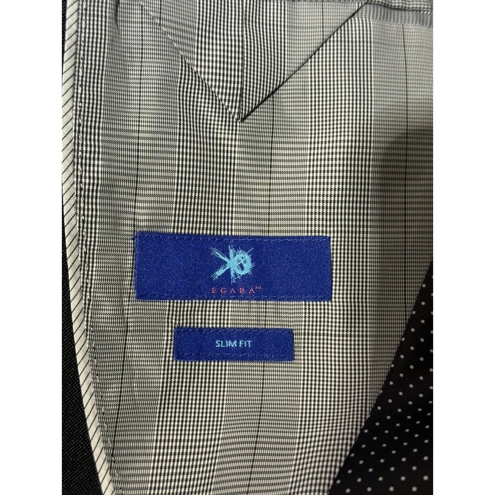 Egara Slim Fit Charcoal Gray Super 120s 42S 36W Jacket Blazer Sport Coat - Picture 4 of 9